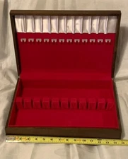 Anti-tarnish Wood Silverware Flatware Storage Box for Round Knives service 12