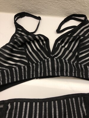 Lingadore Set Black Bra Underwear Everyday Casual Bralette With String