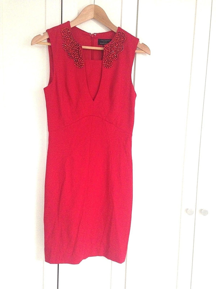 NWOT TED BAKER LONDON sz 2 Sheath Dress Bodycon Red
