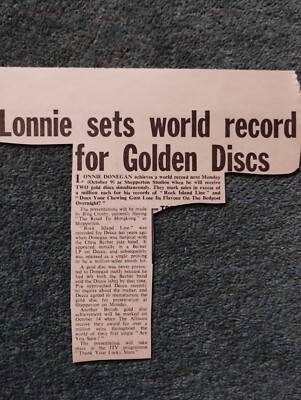 Di37 Ephemera 1961 Pop Artikel Lonnie Donegan Ad43