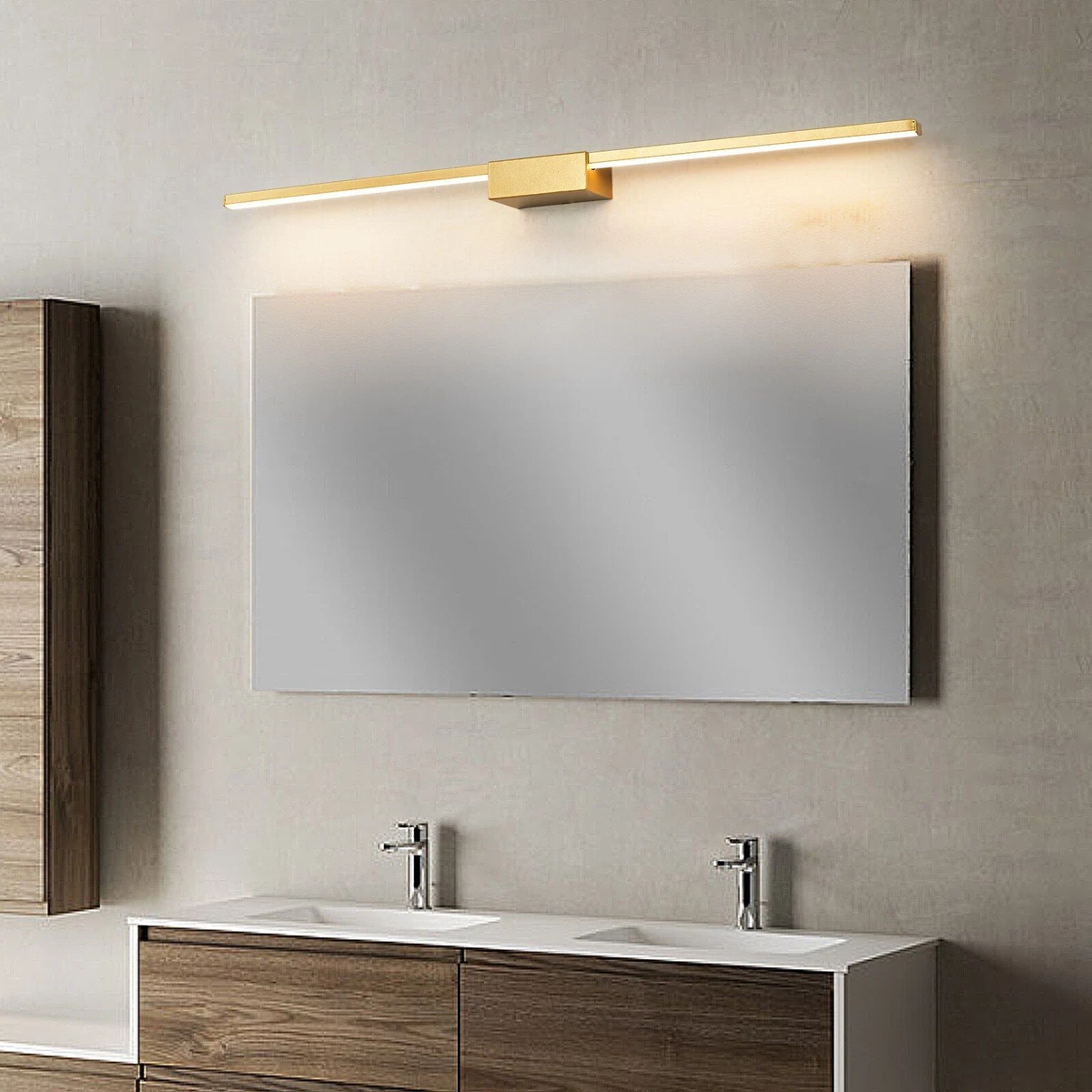 Long Bar Light Vanity Mirror Wall Mounted Modern Style Cool Warm White Emitting