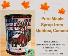 Pure Maple Syrup  2x 540ml Can Imported From Canada/Québec