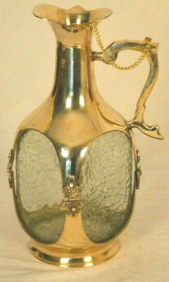 Unique Antique Vintage Brass Glass Connection Wine Whiskey Rum Old Monk