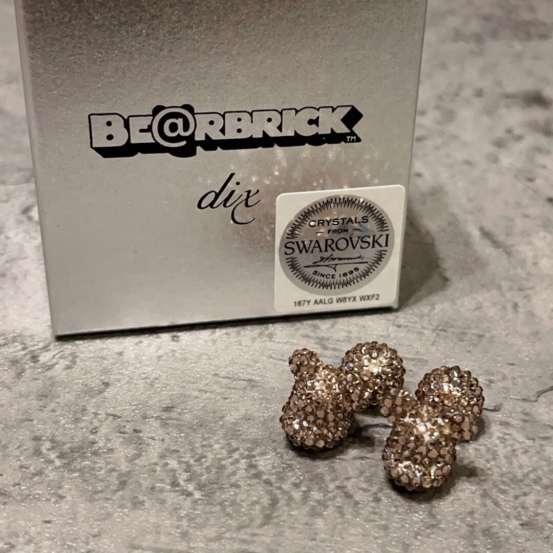 BE@RBRICK - 希少 BE@RBRICK CRYSTAL DECORATE PIERCE Bearbrick Swarovski CRYSTAL DECORATE PIERCE Pink Rare BE