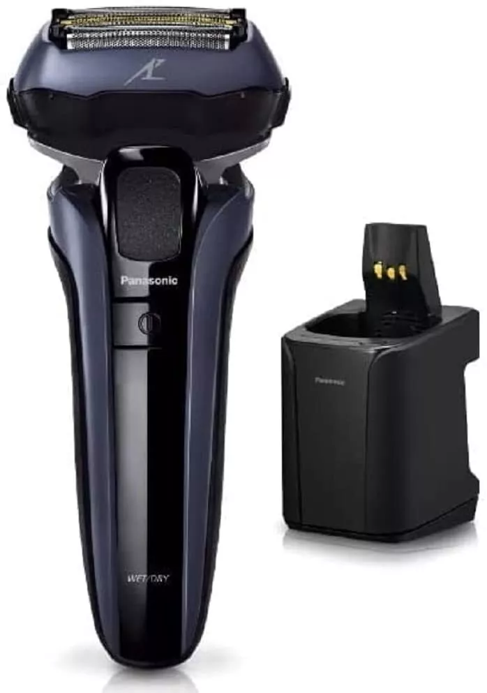 Panasonic LAMDASH PRO Shaver 5 Blades Blue Washable w/ Cleaning System ES-LV7V-A