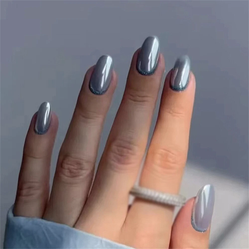 Gray acrylic deals nails