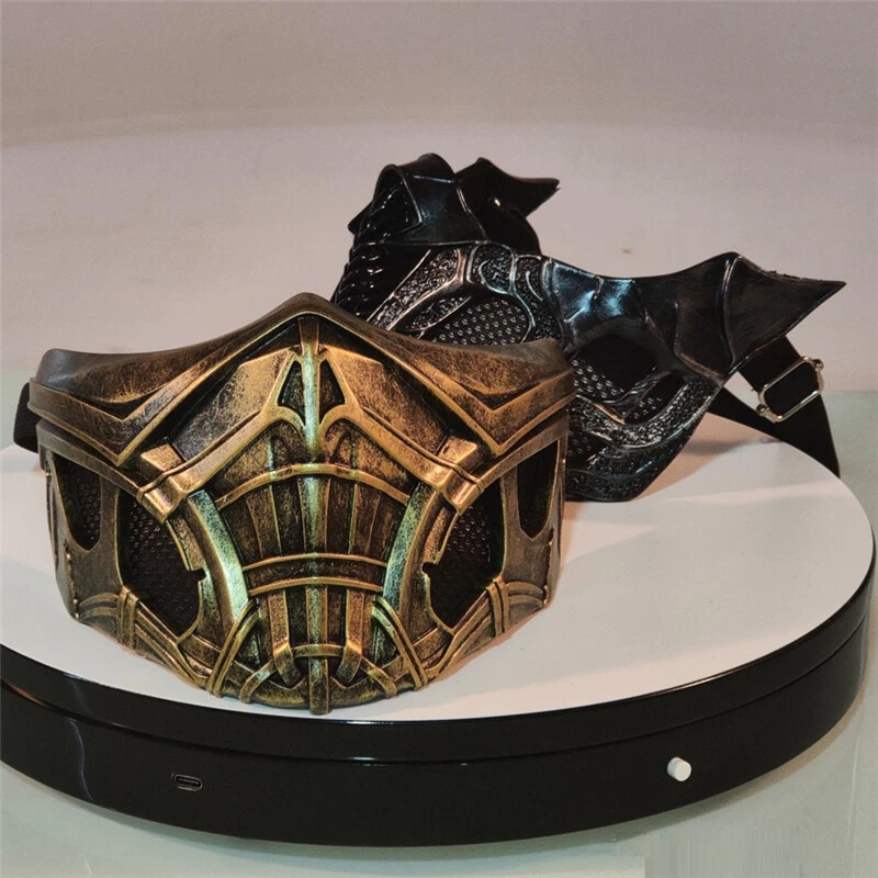 Mortal Kombat Sub-Zero Scorpion Half Face Mask Ninja Cosplay Prop FRP Adult Mask - Image 4 of 4