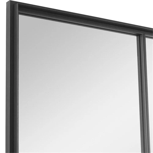 Uttermost Rousseau Contemporary Iron Metal and MDF Window Mirror in Black - Picture 6 of 8