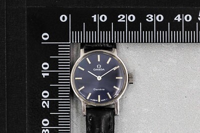 No Tariffs *NEAR MINT* Vintage OMEGA Geneve Cal.485 MT Navy Blue