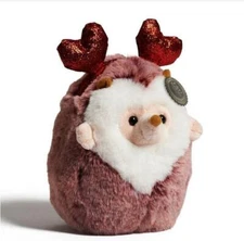 FAO Schwarz Hedgehog with RED Heart Boppers 6" Stuffed Animal