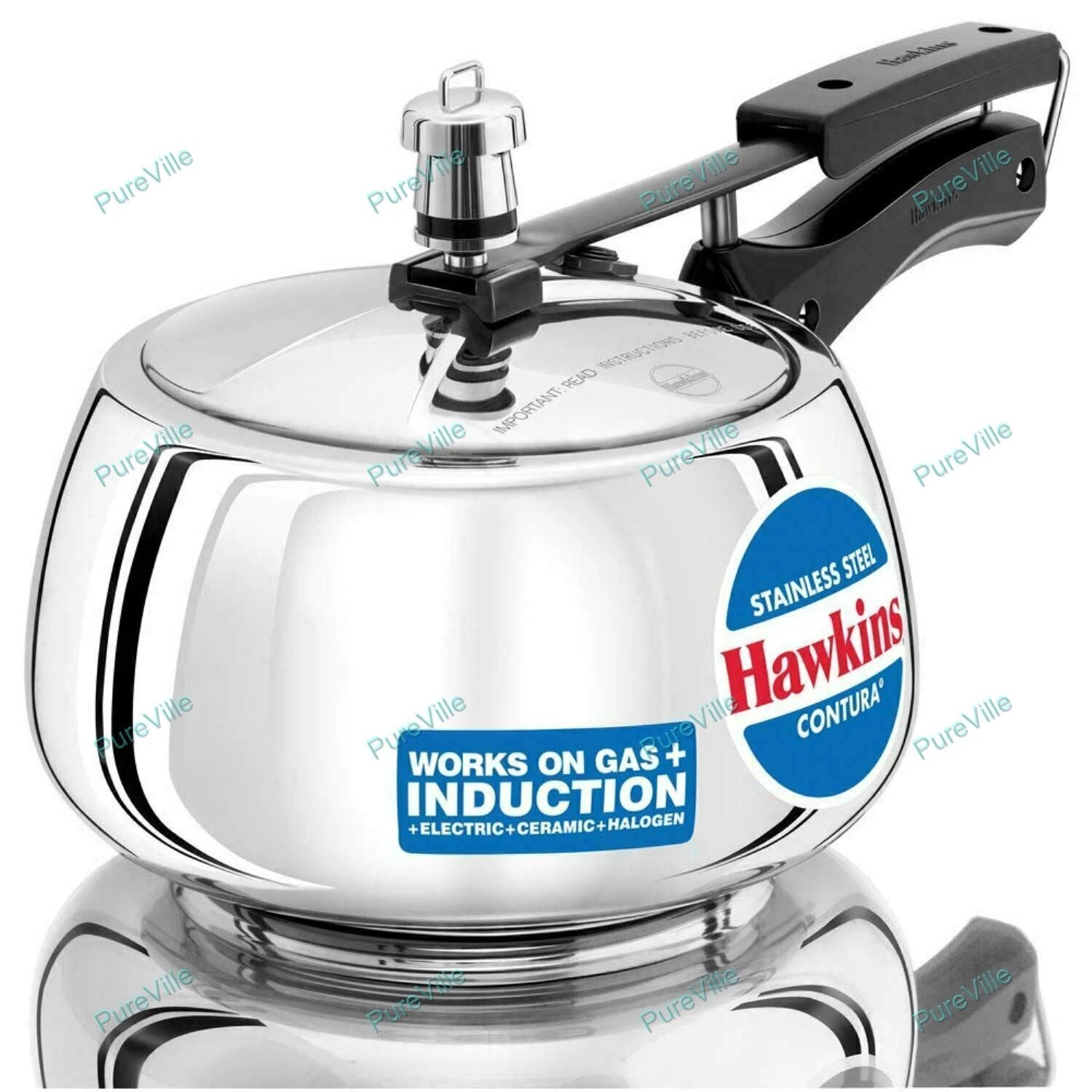 Hawkins Contura Pressure Cooker 3 Liters Stainless Steel Silver Color Best Gift