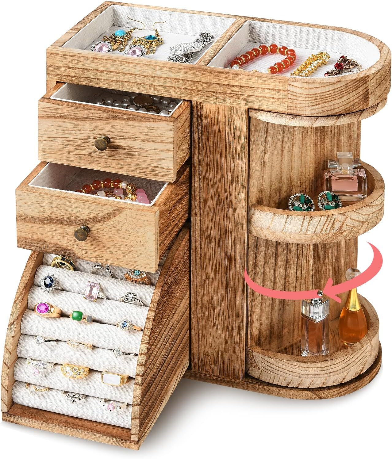 Jewelry Box Organizer, Large Jewelry Boxes for Women, Great Storage Earring Orga-image
