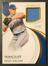 2019 Immaculate Collection Brad Keller, Relic Card #'d 22/49, Kansas City Royals