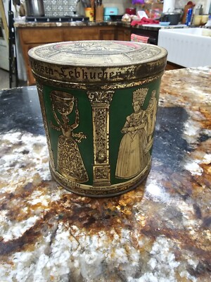 Vintage E Otto Schmidt Embossed Gingerbread Biscuit Tin Nuernberger Lebkuchen