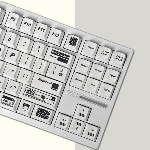 Error Themed ● Black White Gaming Keycaps ● Cherry Artisan PBT 139 Keycaps - Picture 8 of 8