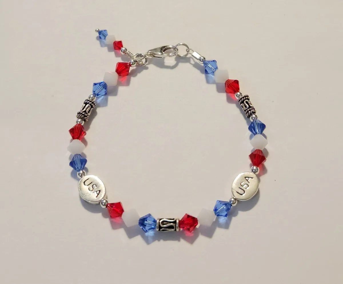 SIFRIMANIA American Citizen Gift Flag Charm Wish Red White and Blue Women Patriotic  Bracelet - Yahoo Shopping