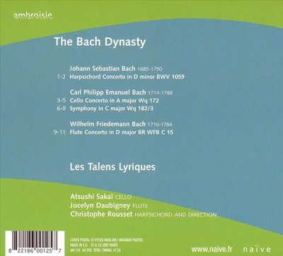 CHRISTOPHE ROUSSET / LES TALENS LYRIQUES BACH DYNASTY NEW CD