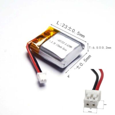 100Pcs 3.7V 170Mah 651723 Li-Polymer Li Battery Jst-Ph 2Pin 2.0 For