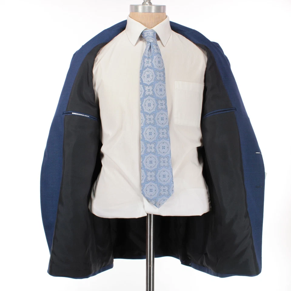 Abrigo deportivo Rubinacci nuevo sin etiquetas 100 % lana talla 56R EE. UU. 46 en azul claro/oscuro Foto 3 de 4