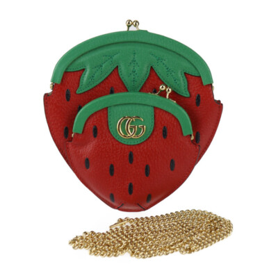 GUCCI Shoulder Bag 719725 Strawberry-shaped pochette Frutini