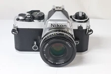 AS IS Nikon FE 35mm SLR Film Camera + Nikkor 50mm F/1.8 Ai-s MF Lens From Japan