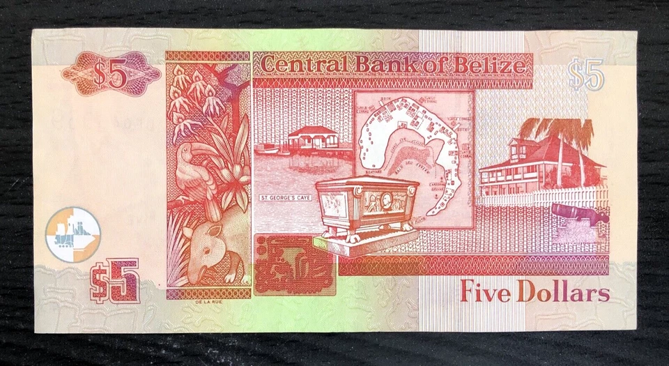 *RARE YEAR* 2005 BELIZE - 5 DOLLARS - VF++  - EZSA3 - Image 2 of 2