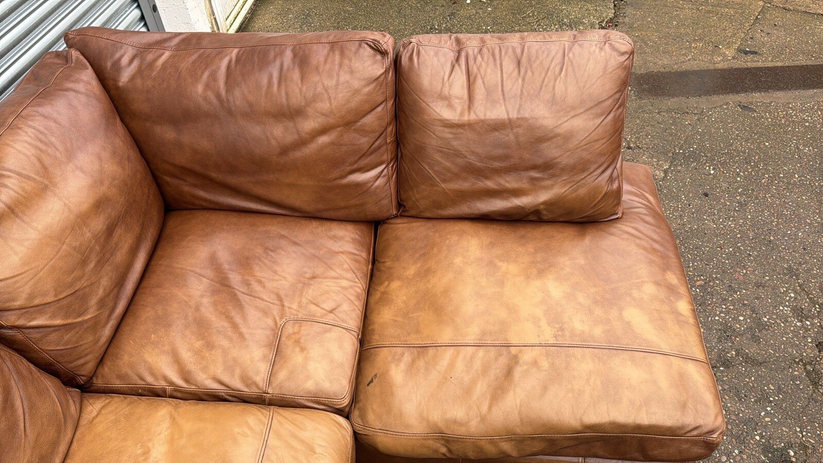 LAURA ASHLEY BASLOW BROWN LEATHER CORNER SOFA eBay