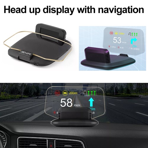 Velocímetro de proyección HUD espejo navegación pantalla frontal OBD2 GPS HUD para automóvil - Imagen 3 de 24