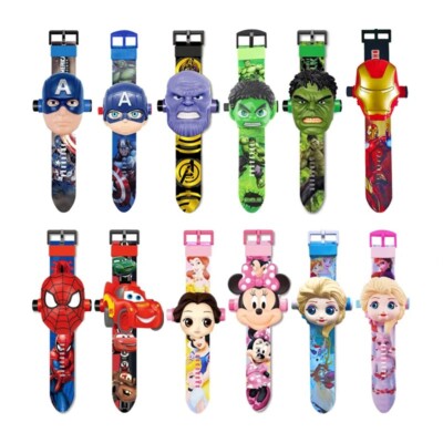 Disney Marvel Figur Spiderman,McQueen 24 Projektionsuhr,Wristwatches Kids Toy