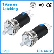 16mm Metal Rotary Switches Latching Selector Switch 2/3 Position Self-Locking