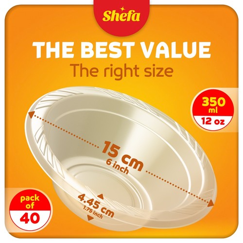 SHEFA Pack of 40 12oz Clear Bowl for Soup made out of High Quality Material, - Picture 3 of 7