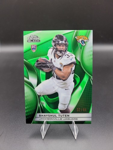 2025 Topps Chrome Black #123 Bhayshul Tuten Green Refractor /99 (RC)