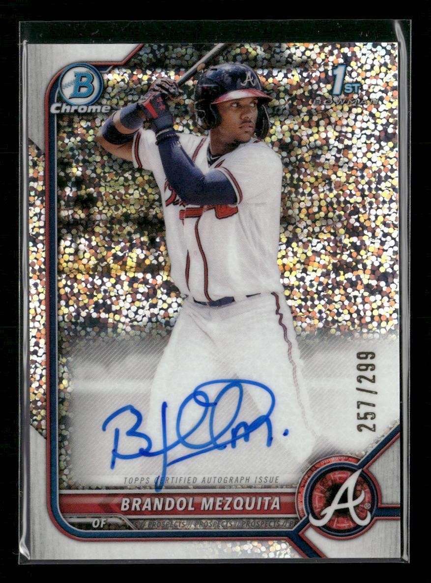 2022 Bowman Chrome #CPA-BMQ Brandol Mezquita Braves Auto #/299 Speckle Refractor
