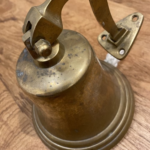 Vintage Mountable Wall Brass Bell with Braided Rope Pull 2.4 Lbs Great Sound - Picture 6 of 16