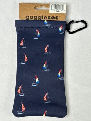 New Gogglesoc Sailing Sunnysoc Sunglass Pouch w/ Clip   Boats Print