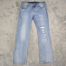 7 For All Mankind Austyn Jeans Mens Size 34 Light Wash Distressed Denim