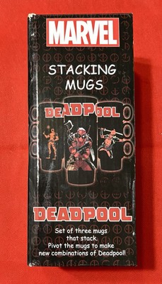Marvel Deadpool 2016 Stacking Mugs Set Of 3 - RARE! Great Condition - With Box