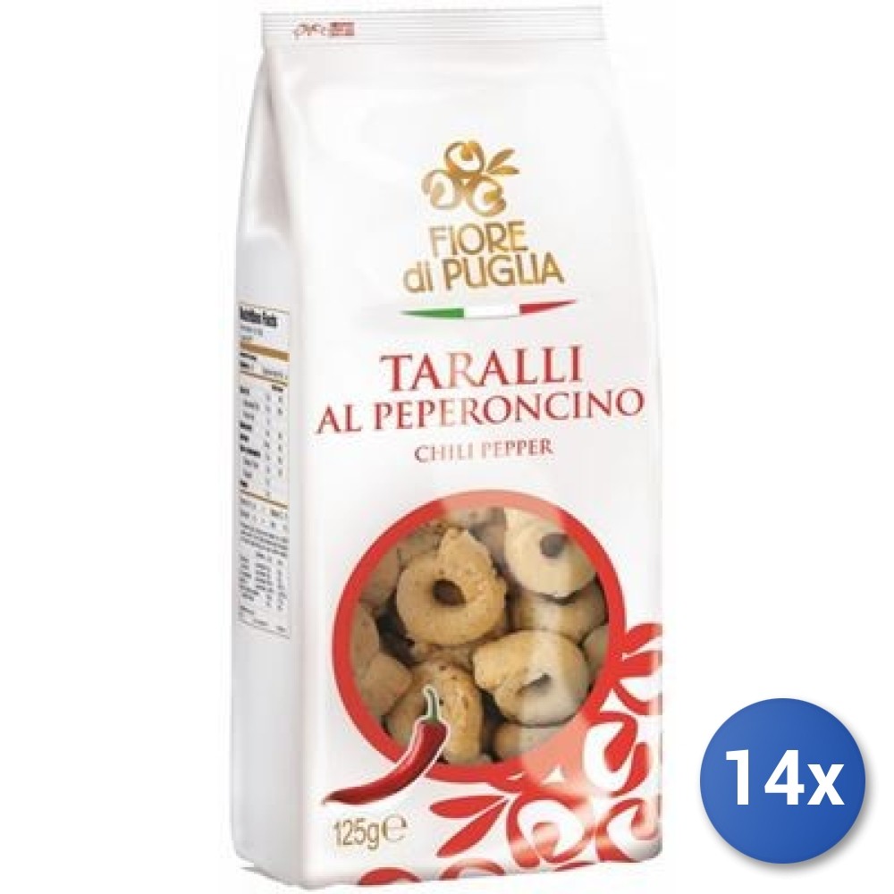 14X Multipack Taralli Fiore Di Puglia Chili Gr 250