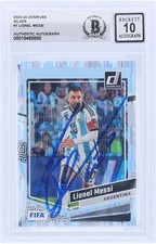 Lionel Messi Argentina FC Signed 2023-24 Panini Donruss Silver #1 BAS 10 Card