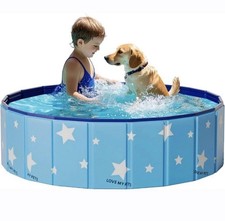 63" Foldable Kiddie Pool, Hard Plastic Kiddie Pool for Dogs, Dog Pool for Pets
