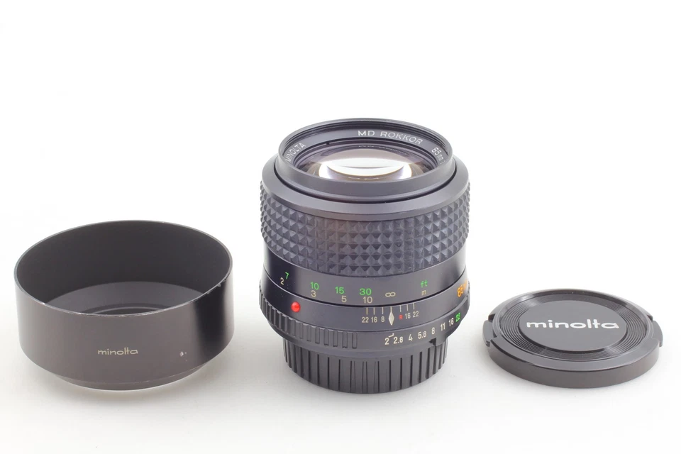 [COMO NUEVO con capucha] Lente Minolta MD Rokkor 85 mm f/2 retrato MF para MC MD de JAPÓN Foto 3 de 4