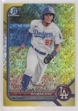 2022 Bowman Chrome Prospects Yellow Mini-Diamond Refractor 39/75 Wilman Diaz i0b