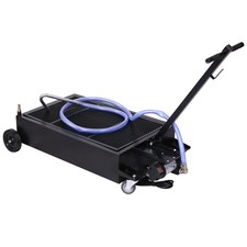 20 Gallon Oil Drain Pan Low Profile Electric Pump Swivel Wheels for SUVs Trucks