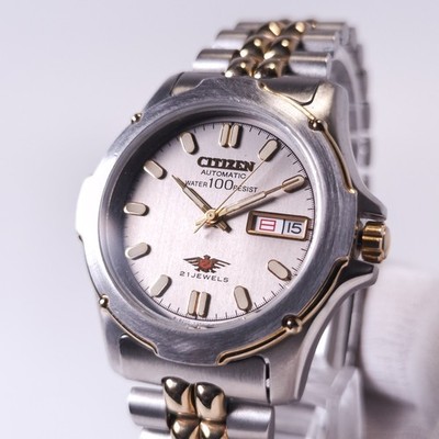 Citizen Automatic Kanji Day JDM Eagle 7 S81217 HSW 1995 36mm Watch