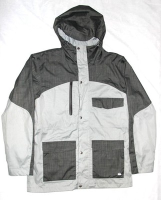 Mens Large Quicksilver Quicktech 15k Jacket Gray Silver Travis Rice Coat