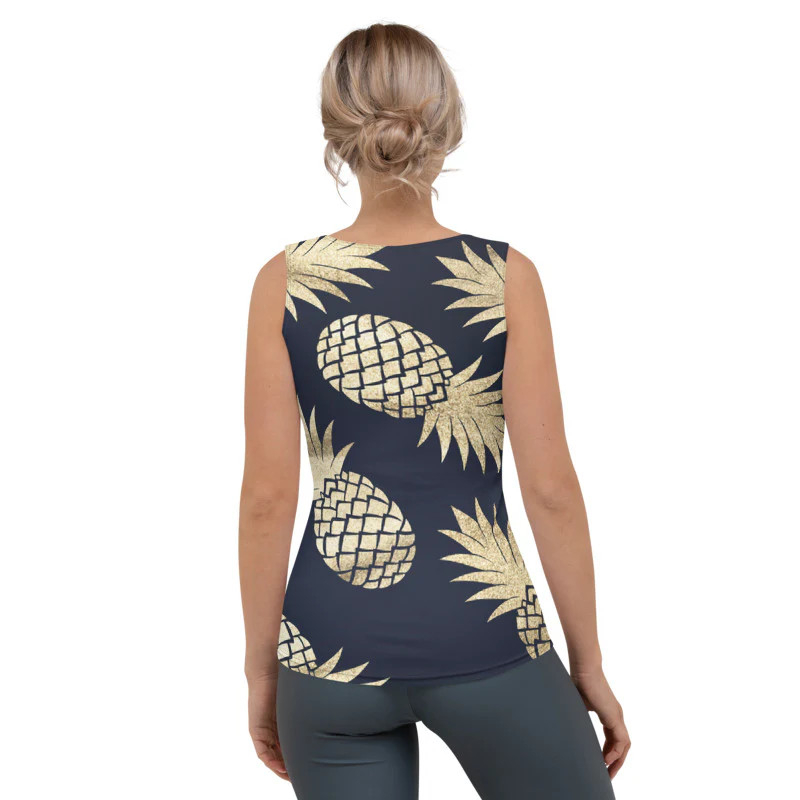 Débardeur ananas en coton bio Jaune S-XL décontracté