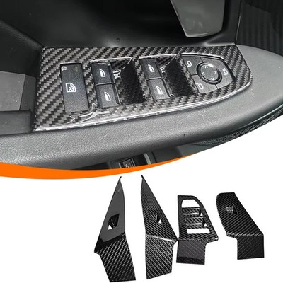 For BMW 5 Series G60 2024-26 Real Carbon Fiber Window Lift Switch Panel Sticker