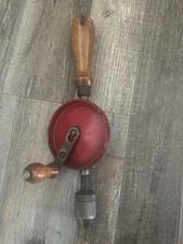 Vintage Stanley Egg Beater Hand Drill – Wood Handles – Made in USA