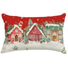 Christmas Pillow Covers 12x20 Inch,Wonderland Forest 20" x 12" Pack of 1 Red