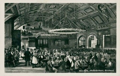 Postcard Munich Hofbräuhaus ballroom (No.9237)